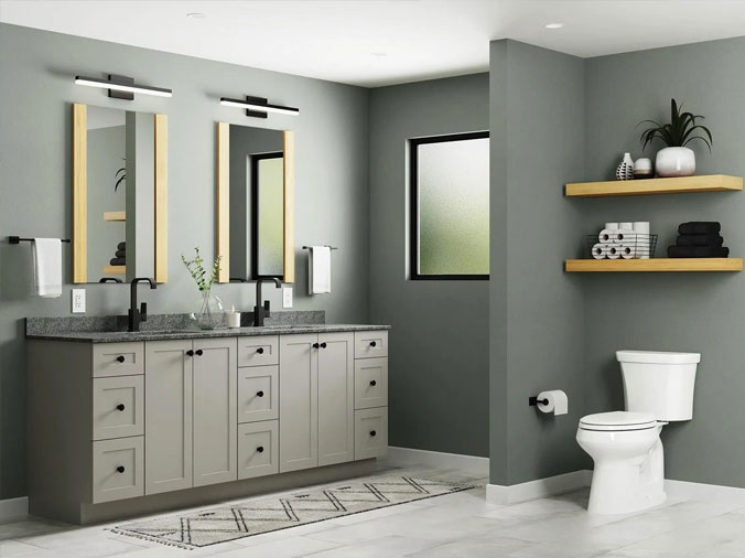 Bathroom with grey walls