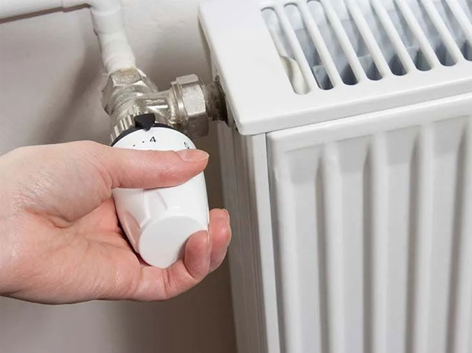 Closeup of radiator control knob