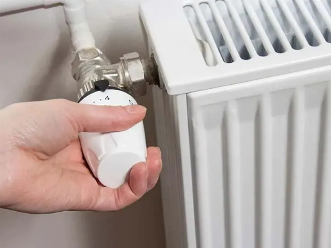 Closeup of radiator control knob