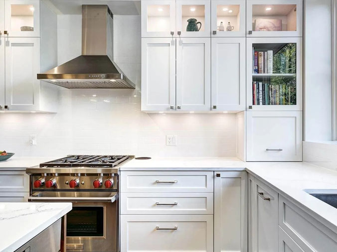 Kitchens with stainless steel appliances